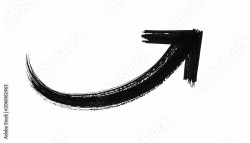 Hand Drawn Black Curved Arrow Pointing Right