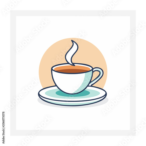 Flat design coffee cup with steam vector