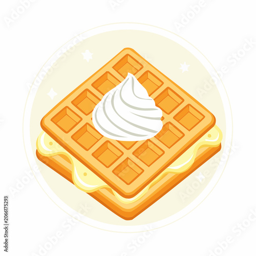 Waffle with Cream and Filling