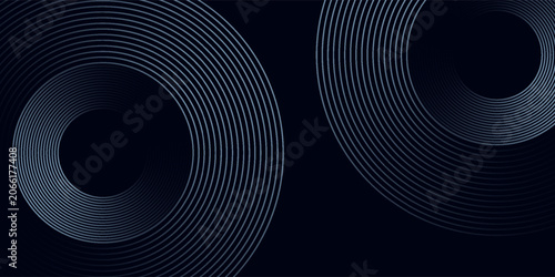 Obraz na plátně Blue abstract background with glowing circles