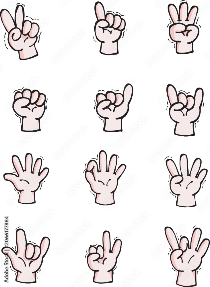 Fototapeta premium Fluffy Hand Signs.eps