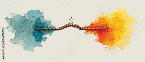 Gentle watercolor depiction of a bridge representing the journey of employee onboarding and the orientation process in human resources