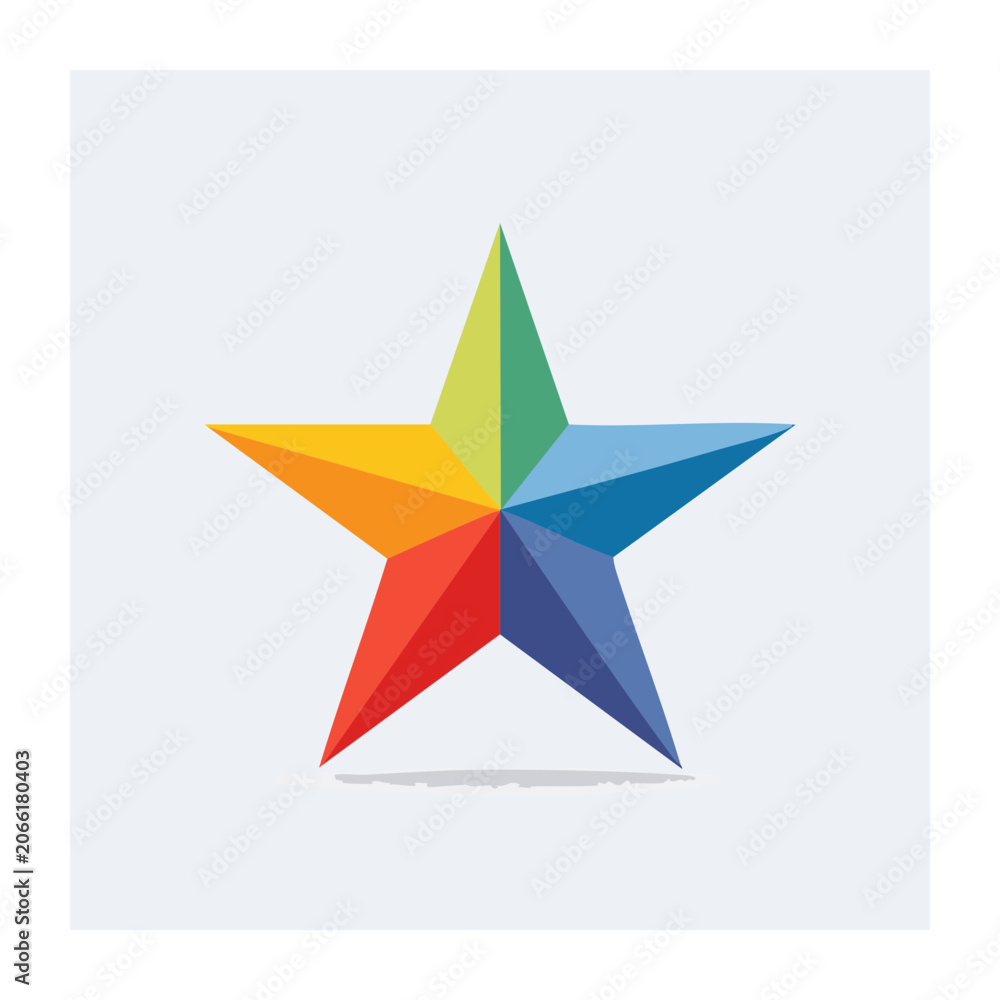 Fototapeta premium Colorful star icon with gradient effect