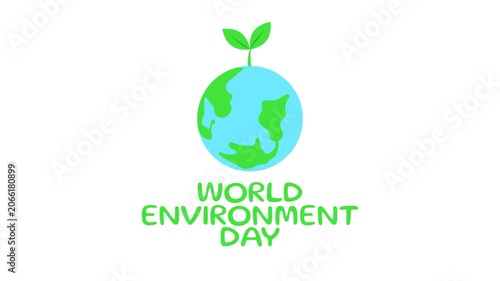World Environment Day Earth Globe with Green Sprout Illustration for Sustainability Awareness