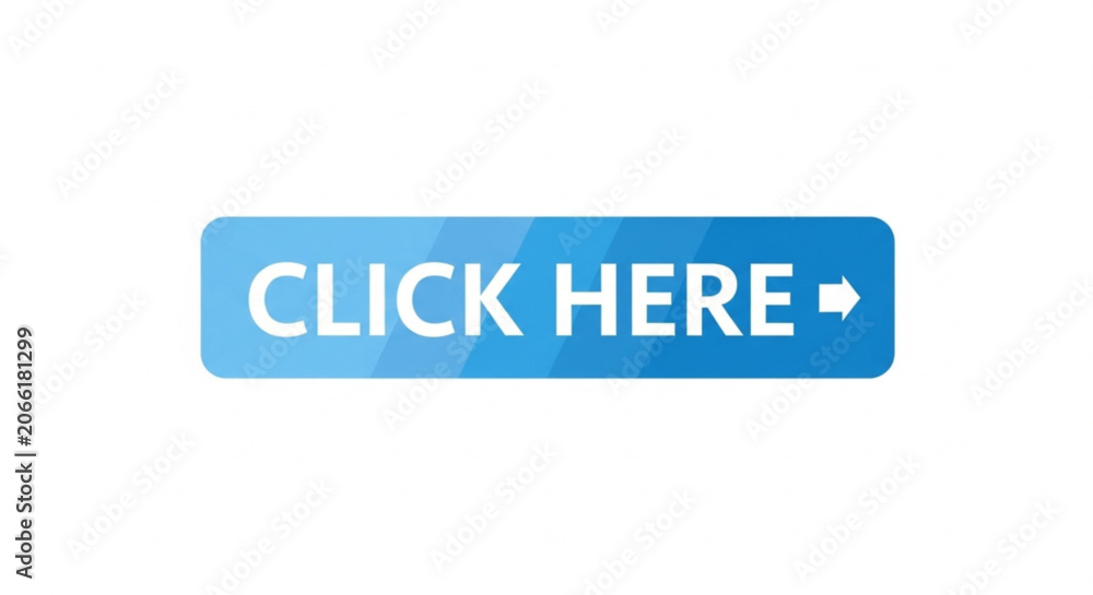 Obraz premium Blue clickable call to action button with arrow for digital interface and web navigation