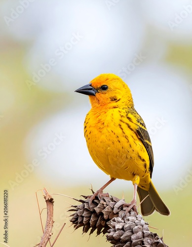 Yellow bird on a branch