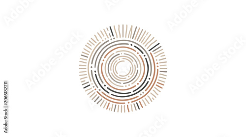 Abstract Geometric Sunburst Radial Pattern
