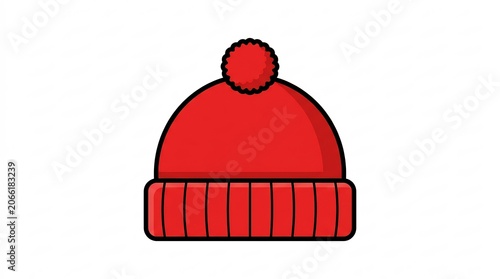 Beanie cap with pompom for winter outdoor activities