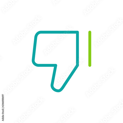 Foto Dislike icon with dual tone outline style, green symbol for negative feedback