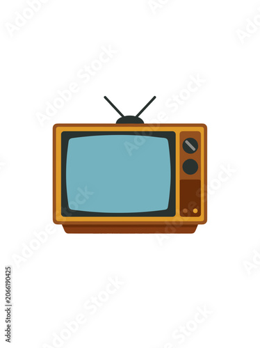 Vintage Television Set Icon, Retro Broadcast Receiver Vector Illustration with Isolated Transparent Background for Digital Media and Technology Use