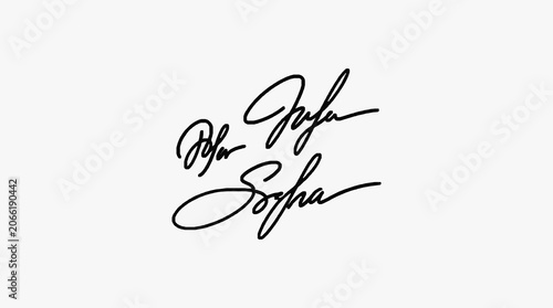 Tableau sur toile Elegant Handwritten Signature with Two Names.