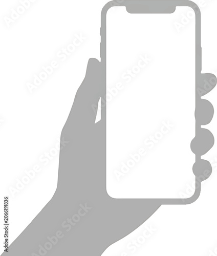 Принти на полотні Hand Holding Smartphone with Blank Screen