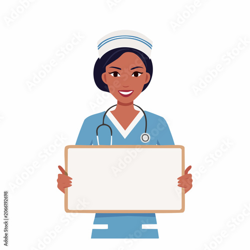 Nurse Holding Blank Sign