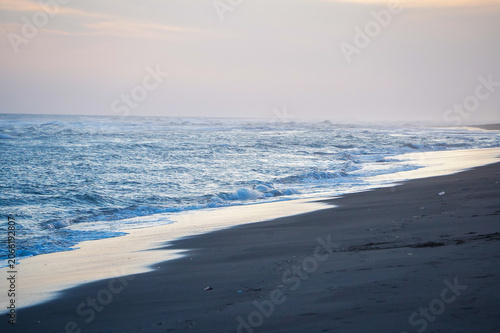 Soft Evening Shoreline And Ocean Waves