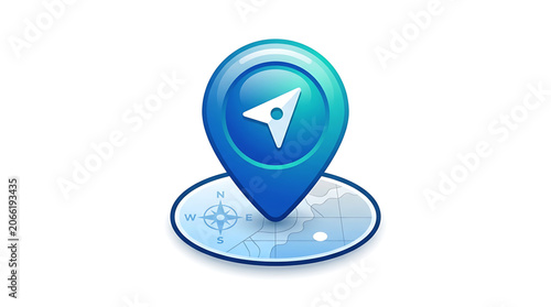 Location pin icon with map