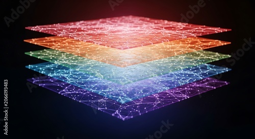 Vibrant Rainbow Light Geometric Pattern.