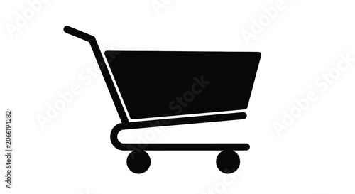 Shopping cart silhouette on a white background simple vector graphic