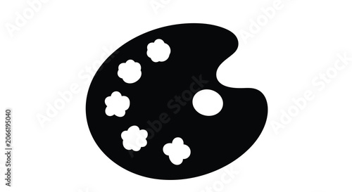 Paint palette silhouette on a white background simple graphic design
