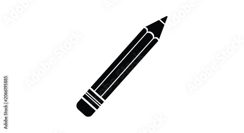 Black pencil silhouette on a white background simple graphic design