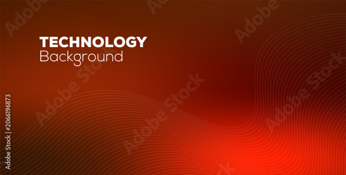 Fotografie Abstract technology background with dynamic waves of lines