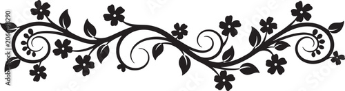 Ornate floral border design with elegant scrolling vines and blooming flowers.