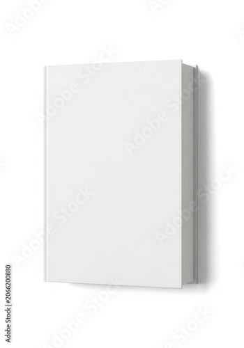 A single blank hardback book standing upright showing the front cover and side spine for product design mockups or educational projects in a simple and clean presentation