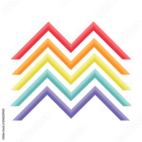 Rainbow Zigzag Pattern Vector Design