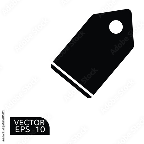 Solid black discount tag with hole, eps 10 black tag