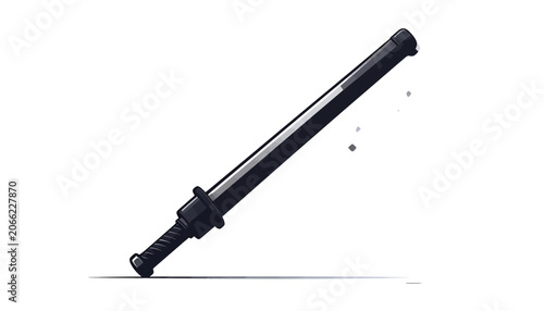 Quadro su tela Black katana sword with handle.