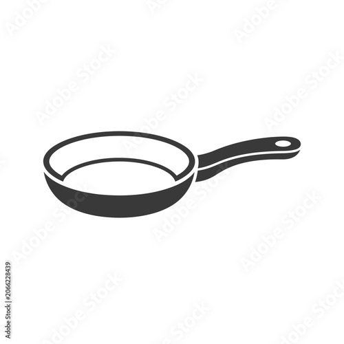 A black kitchen knife with a handle and two rivets on a white background, in a simple graphic style.