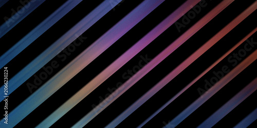 Foto Abstract background featuring diagonal parallel stripes with vibrant gradient neon colors on black surface for modern creative design