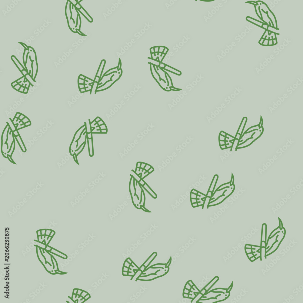 Obraz premium red bearded bee eater bird exotic vector line seamless pattern red bearded bee eater bird exotic sign illustration