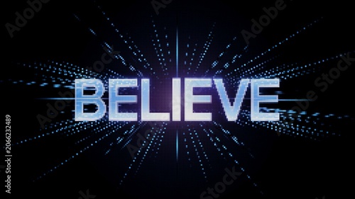 Believe Word With Light Burst