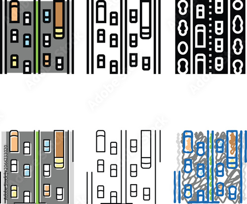 Quadro su tela arterial road color icon looks vector