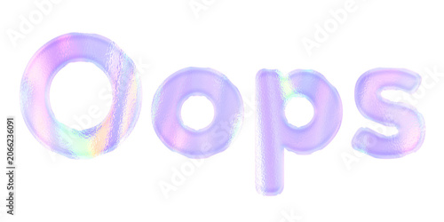 Tableau sur toile Holographic oops text png word feminine sticker