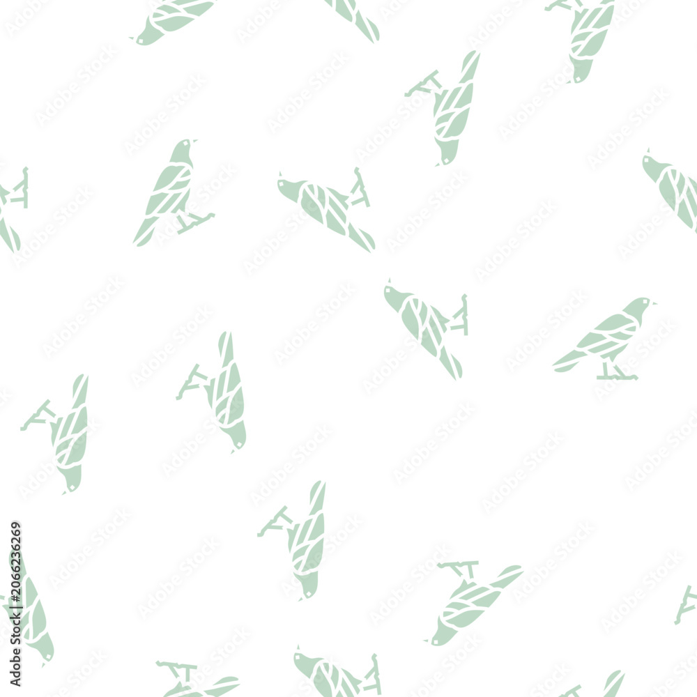 Naklejka premium crow bird vector glyph seamless pattern crow bird sign illustration