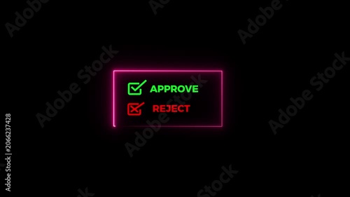 Futuristic Glowing Blue UI Rectangular Frame with Approve or Reject Selection Text Asset