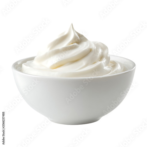 Smooth cream in modern ceramic dish