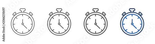 Canvastavla outline icon set stopwatch with time design