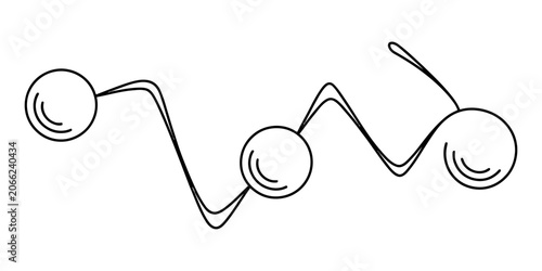 Fotografia A simple hand drawn line sketch showing three connected circles forming a contin