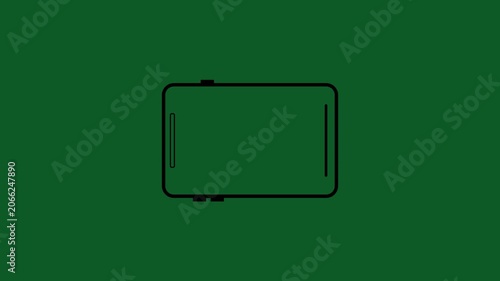 phone and arrow icon animation on a green background,with 4k video animation.