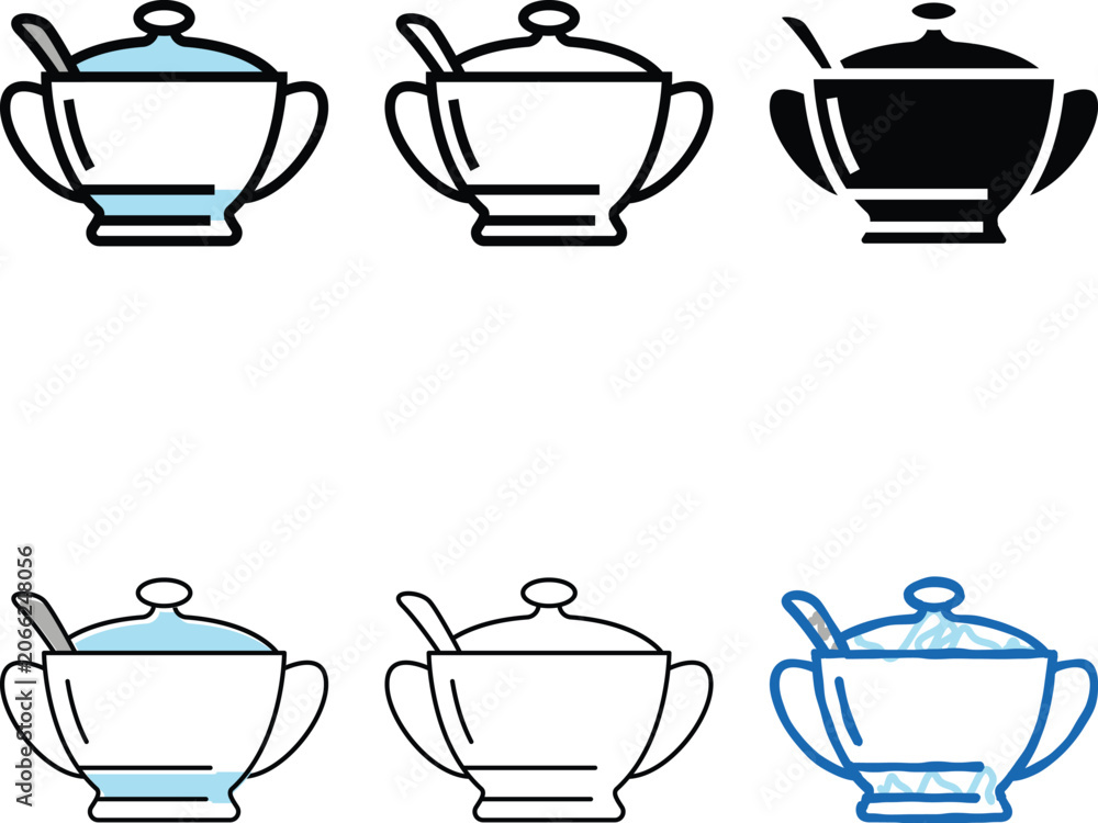 Fototapeta premium sugar bowl color icon simplified vector. sugar bowl sign. isolated symbol