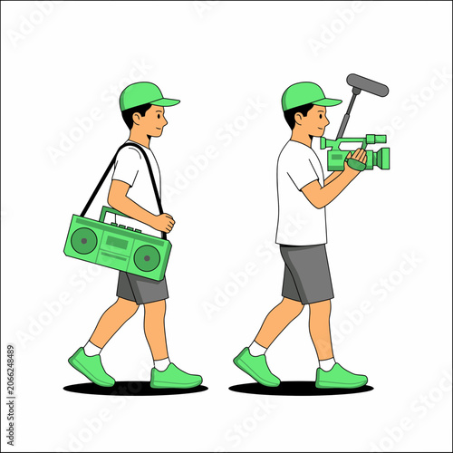 Wi-Fi Router Network Devices Flat Vector Illustration Set