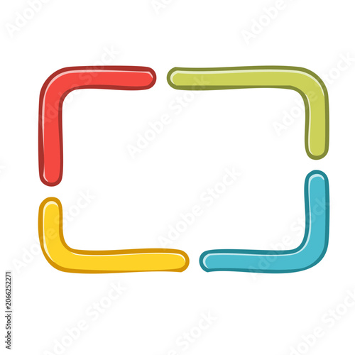 Colorful cartoon frame with rounded corners