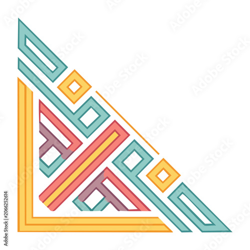 Abstract geometric corner design element in flat style