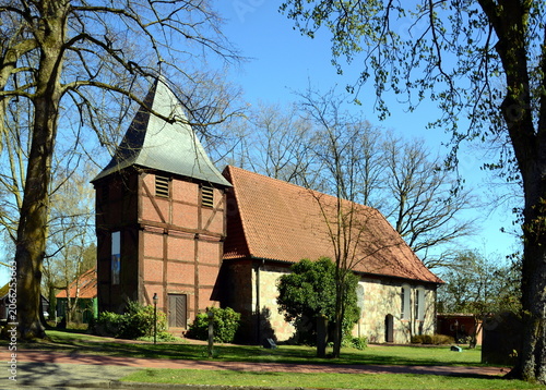 Bild auf Leinwand Historical Margarethen Church in the Village Gyhum, Lower Saxony
