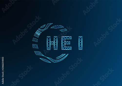 Φωτογραφία HEI low poly letter logo vector design