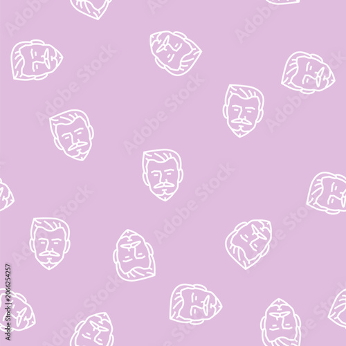 Foto van duke beard hair style vector line seamless pattern van duke beard hair style
