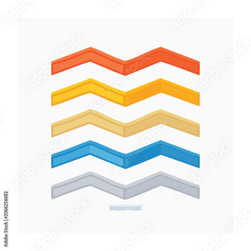 Stacked Chevron Arrows in Different Colors