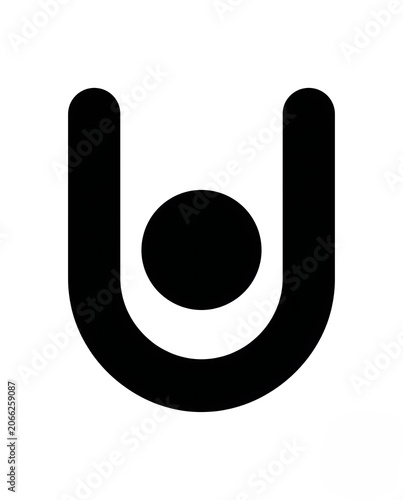 black swaminarayan tilak chandlo symbol flat vector illustration isolated on white background